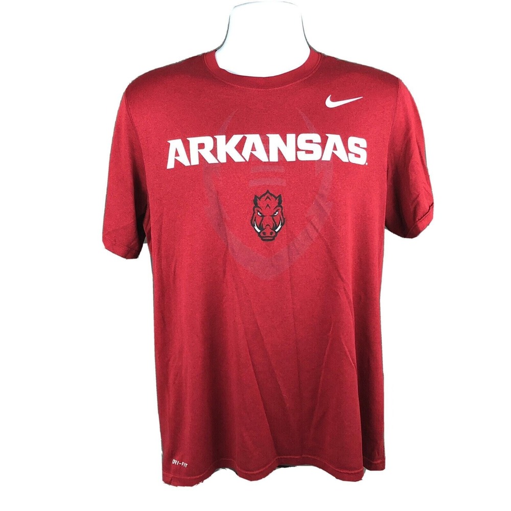 Nike Dri-Fit Arkansas Razorbacks Football Breathable T-Shirt Size Medium Hogs